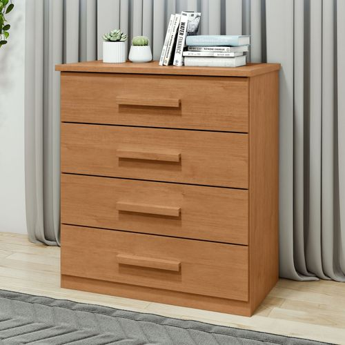 Cômoda 4 Gavetas Baião Amêndoa Clean