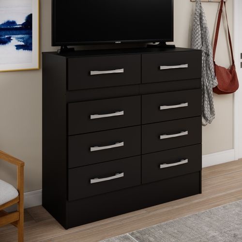 Cômoda para Quarto 8 Gavetas Imperatriz Preto Preto