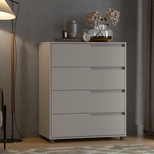 Cômoda em Mdf com 4 Gavetas 80cm X 104cm X 45cm Monet Cinza