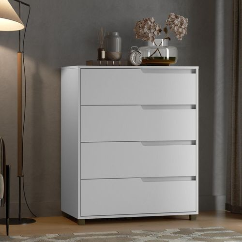Cômoda em Mdf com 4 Gavetas 80cm X 104cm X 45cm Monet Branco