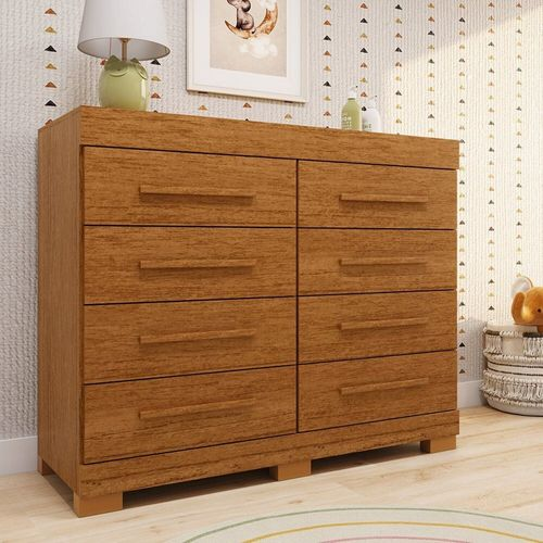 Cômoda Infantil 8 Gavetas 100% MDF 112cm Brincare Espresso Móveis Cinamomo