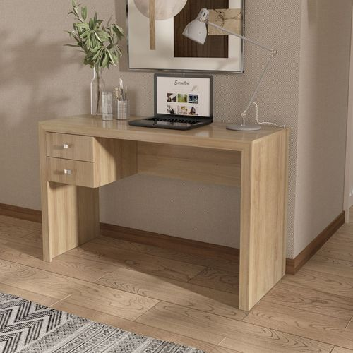 Escrivaninha Mesa Escritório Me4123 2 Gavetas 117cm Amendoa Amendoa