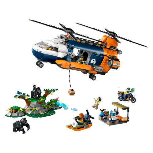 LEGO® City - Helicóptero Jungle Explorer no acampamento base LEGO® City - Helicóptero Jungle Explorer no acampamento base