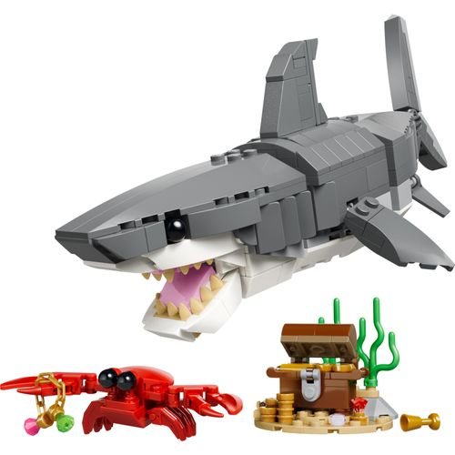 LEGO® Creator 3 em 1 - Tubarão feroz com baú de tesouro