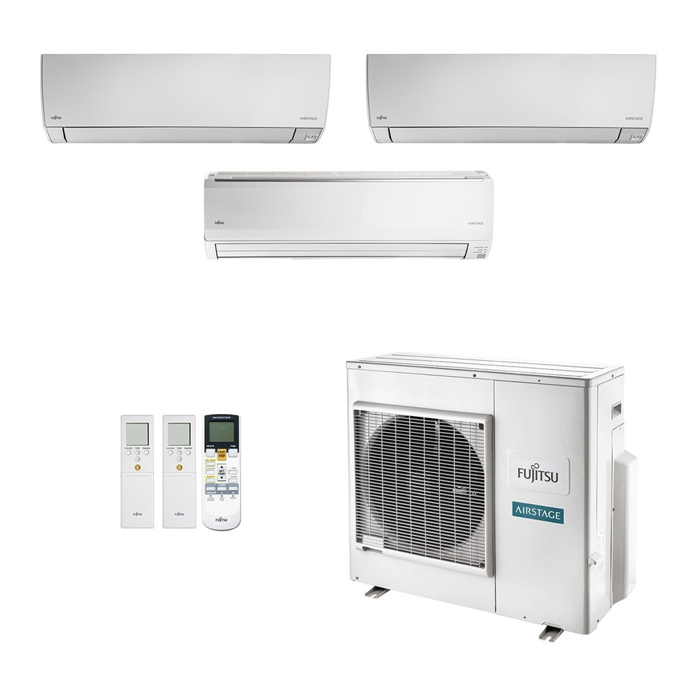 Ar-Condicionado Multi Split Inverter Fujitsu 35.000 (2x Evap HW 12.000 + 1x Evap HW 24.000) Quente/Frio 220V