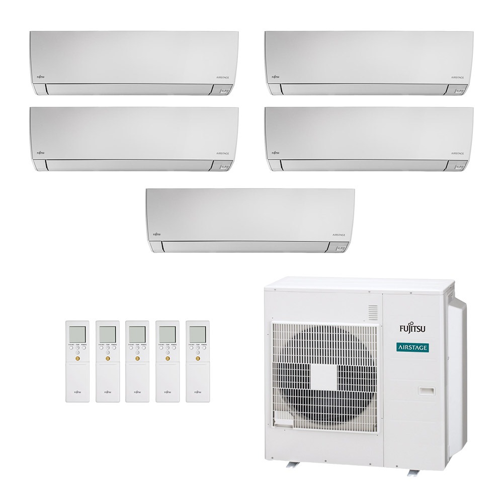 Ar-Condicionado Multi Split Inverter Fujitsu 45.000 (2x Evap HW 7.000 + 3x Evap HW 12.000) Quente/Frio 220V