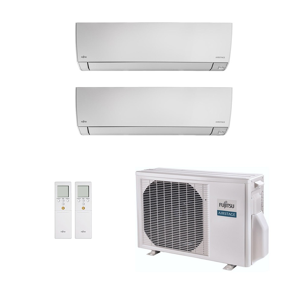 Ar-Condicionado Multi Split Inverter Fujitsu 14.000 BTUs (2x Evap HW 7.000) Quente/Frio 220V
