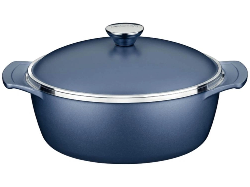 Caçarola Tramontina Lyon Em Alumínio Com Revestimento Starflon Azul Elementar 26cm Caçarola Tramontina Lyon Em Alumínio Com Revestimento Starflon Azul Elementar 26cm