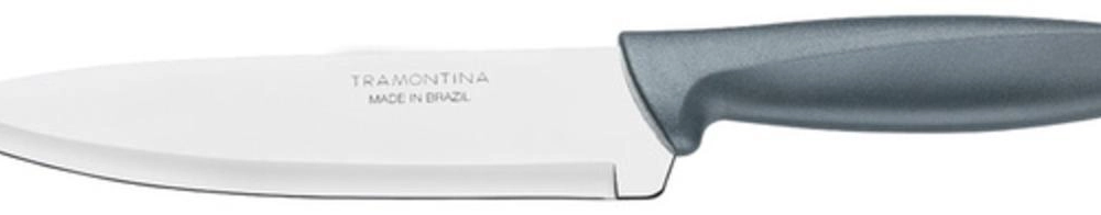 Faca Chef Tramontina Plenus 7" Aço Inox Cabo Cinza Faca Chef Tramontina Plenus 7" Aço Inox Cabo Cinza