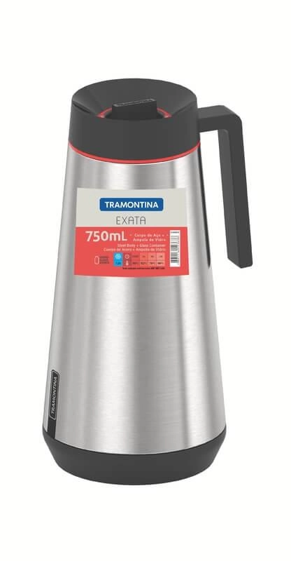 Bule Térmico Tramontina Exata 750ml Aço Inox - Manter O Calor Com Estilo Bule Térmico Tramontina Exata 750ml Aço Inox - Manter O Calor Com Estilo