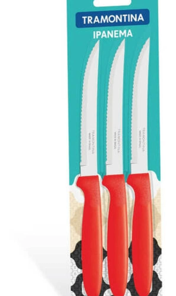 Facas Para Churrasco Tramontina Ipanema 3 Peças Vermelho