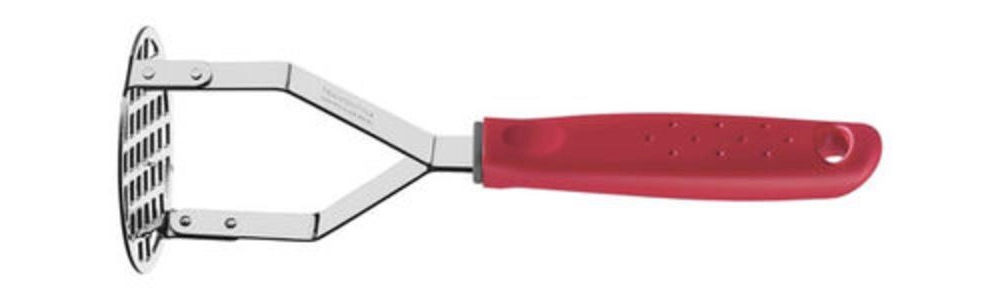 Amassador De Batatas Tramontina Utilitá Aço Inox Com Cabo Vermelho Amassador De Batatas Tramontina Utilitá Aço Inox Com Cabo Vermelho