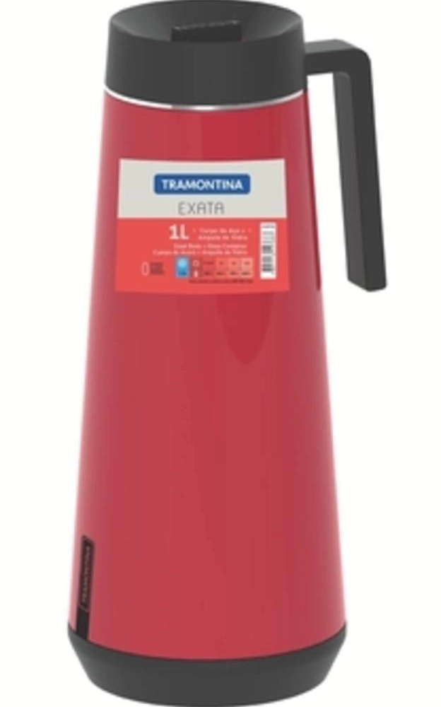 Bule Térmico Tramontina Exata Vermelho Em Aço Inox 1 L Bule Térmico Tramontina Exata Vermelho Em Aço Inox 1 L