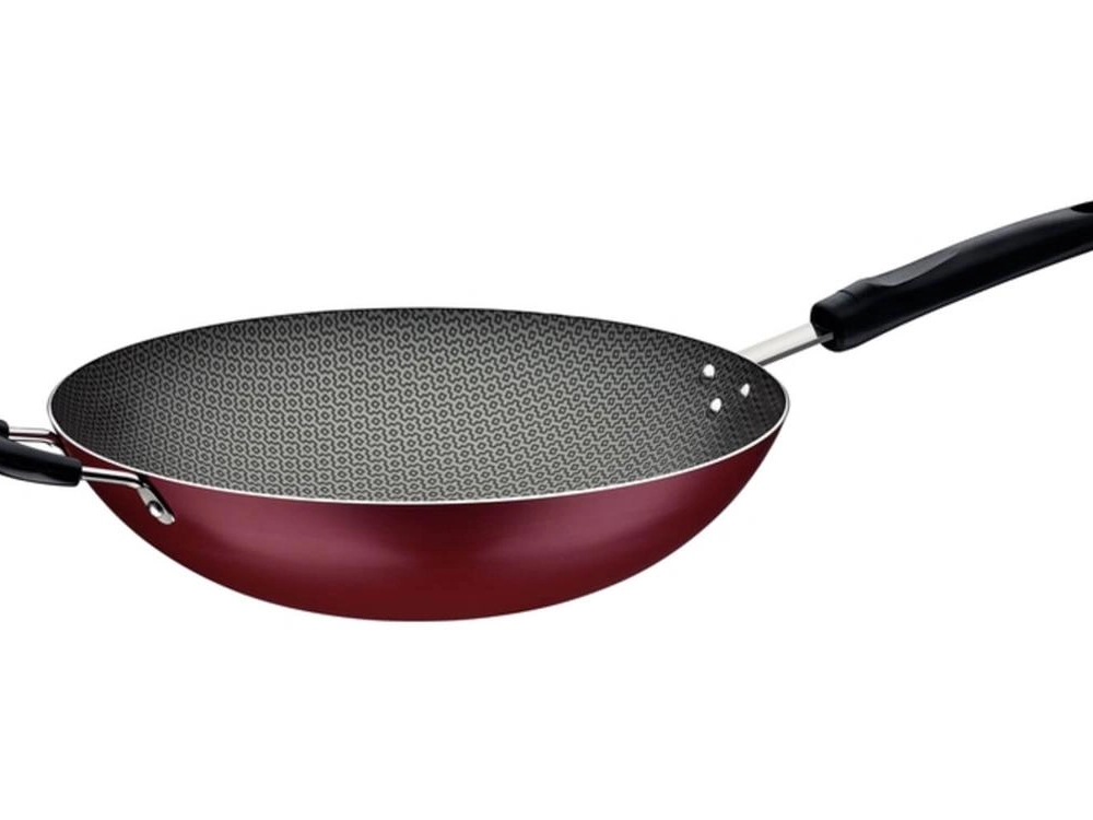 Wok Tramontina Loreto 32cm Antiaderente Com Cabo Vermelho Wok Tramontina Loreto 32cm Antiaderente Com Cabo Vermelho