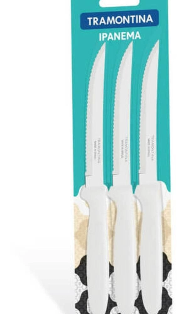 Facas Para Churrasco Tramontina Ipanema 3 Peças Branco Facas Para Churrasco Tramontina Ipanema 3 Peças Branco