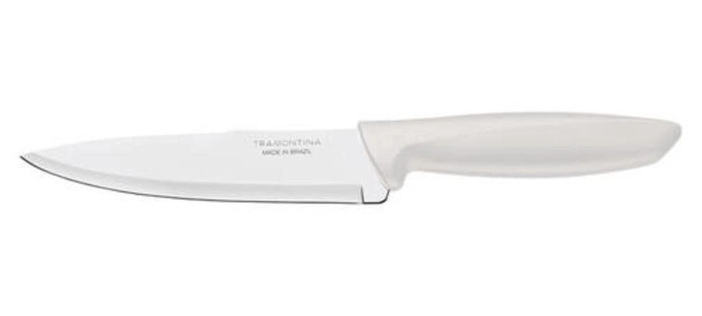 Faca Chef Tramontina Plenus 6" Aço Inox Cabo Off White Faca Chef Tramontina Plenus 6" Aço Inox Cabo Off White