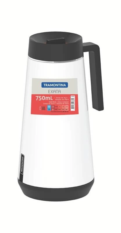 Bule Térmico Tramontina Exata Branco Em Aço Inox 750ml Bule Térmico Tramontina Exata Branco Em Aço Inox 750ml