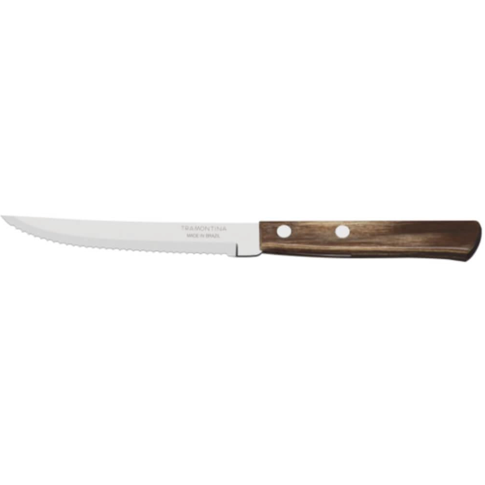 Faca Para Churrasco Tramontina 5" Inox Cabo Polywood Castanho Faca Para Churrasco Tramontina 5" Inox Cabo Polywood Castanho