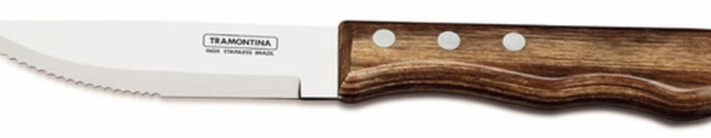 Faca Jumbo Em Inox Tramontina 5" Cabo Polywood Castanho