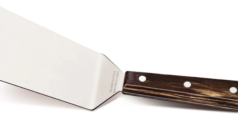 Espátula Para Fritura Tramontina Polywood 5" Aço Inox Castanho Espátula Para Fritura Tramontina Polywood 5" Aço Inox Castanho