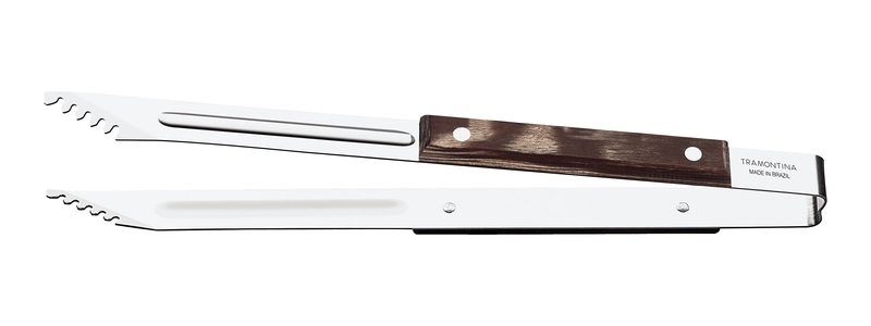 Pegador De Carne Tramontina Churrasco Aço Inox E Cabo De Madeira Polywood Castanho Pegador De Carne Tramontina Churrasco Aço Inox E Cabo De Madeira Polywood Castanho