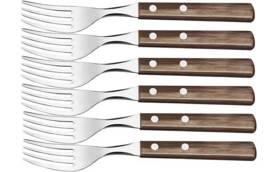 Jogo De Garfos Tramontina Churrasco Polywood Castanho 6 Peças