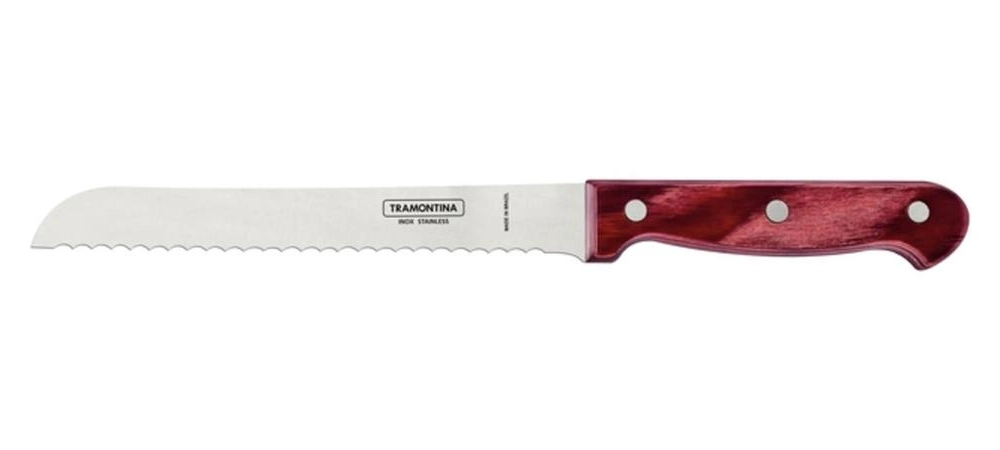 Faca Para Pão Tramontina Polywood Vermelho 7" Faca Para Pão Tramontina Polywood Vermelho 7"