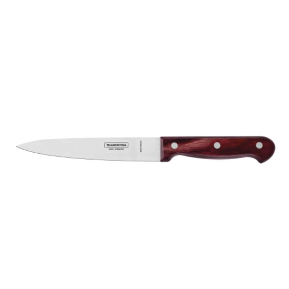 Faca Utility Tramontina Polywood 6" Aço Inox Vermelho Faca Utility Tramontina Polywood 6" Aço Inox Vermelho