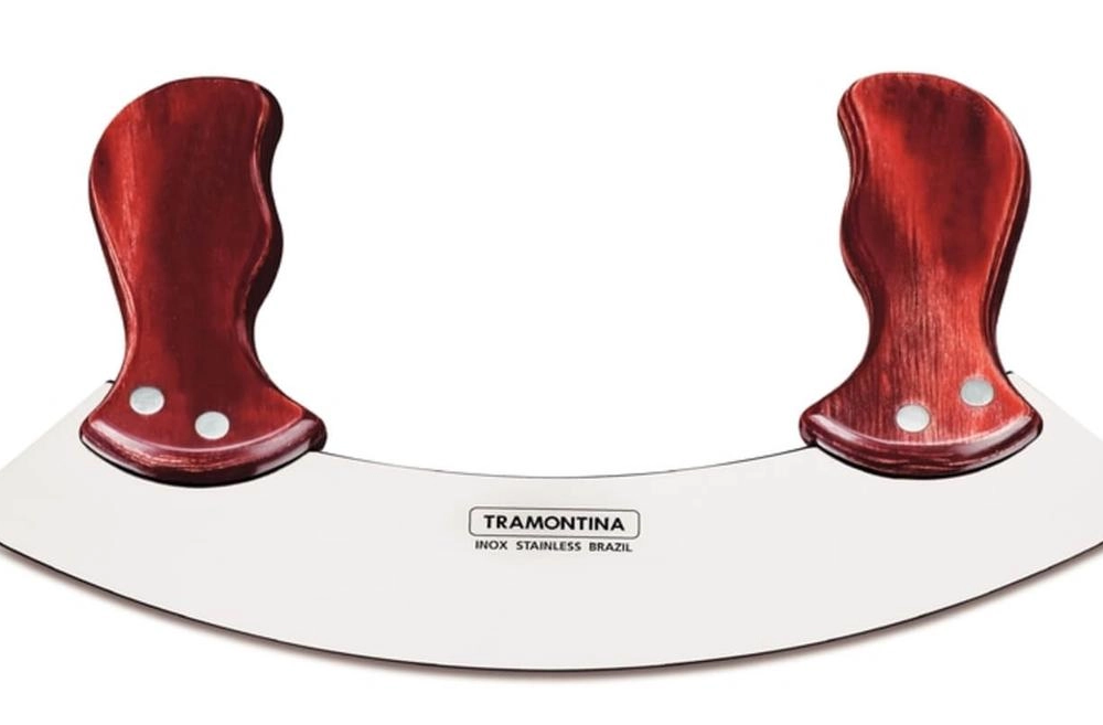 Mezzaluna Tramontina Polywood Aço Inox Cabo Vermelho Mezzaluna Tramontina Polywood Aço Inox Cabo Vermelho