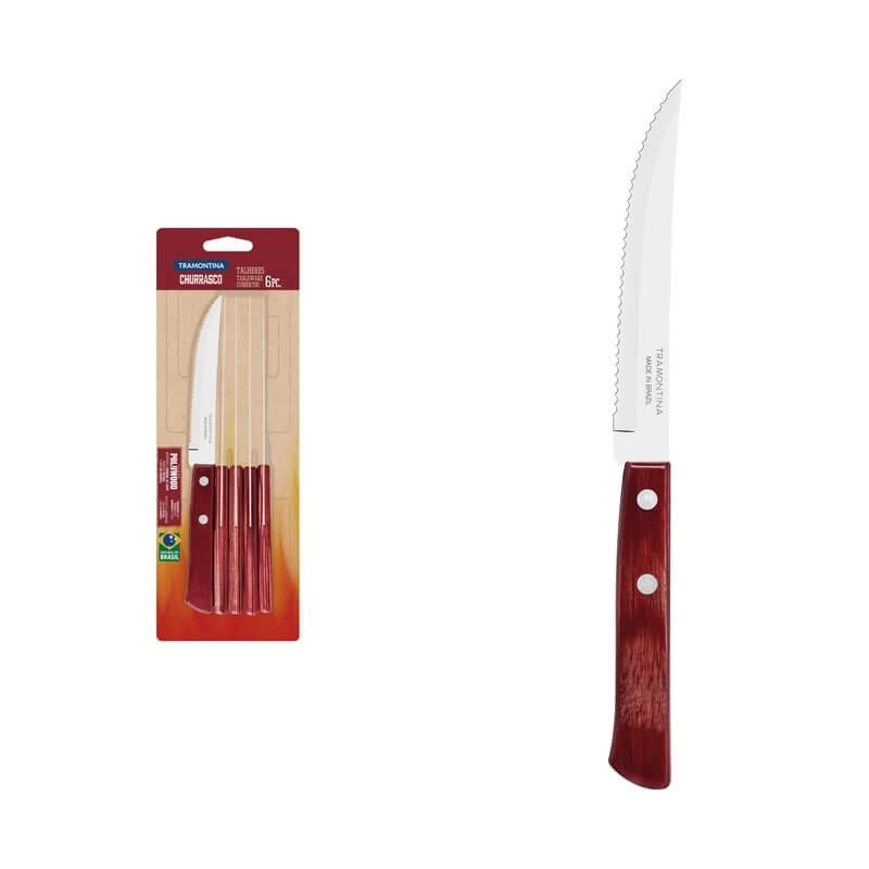Conjunto De Facas Para Churrasco Tramontina Polywood Vermelhor 6 Peças Conjunto De Facas Para Churrasco Tramontina Polywood Vermelhor 6 Peças