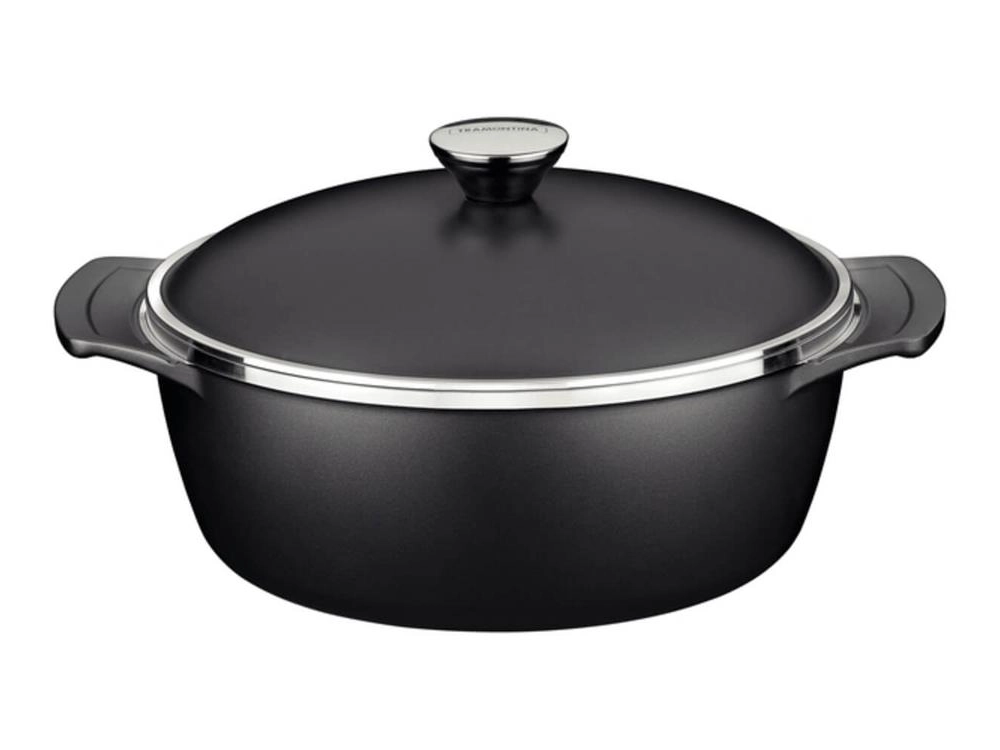 Caçarola Tramontina Lyon Em Alumínio Com Revestimento Starflon Preto 24cm Caçarola Tramontina Lyon Em Alumínio Com Revestimento Starflon Preto 24cm