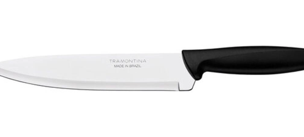 Faca Chef Tramontina Em Aço Inox 8" Preto Plenus Faca Chef Tramontina Em Aço Inox 8" Preto Plenus