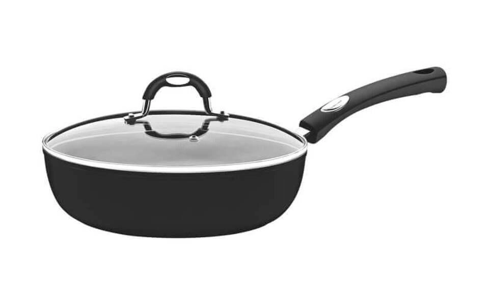 Frigideira Funda Tramontina Mônaco Induction Starflon Premium Preto Com Tampa 24cm Frigideira Funda Tramontina Mônaco Induction Starflon Premium Preto Com Tampa 24cm