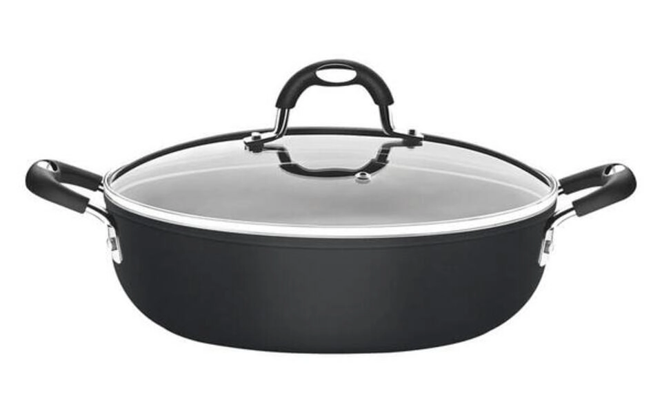 Arrozeira Tramontina Mônaco Induction Em Alumínio Antiaderente Starflon Premium Preto Com Tampa 28cm Arrozeira Tramontina Mônaco Induction Em Alumínio Antiaderente Starflon Premium Preto Com Tampa 28cm