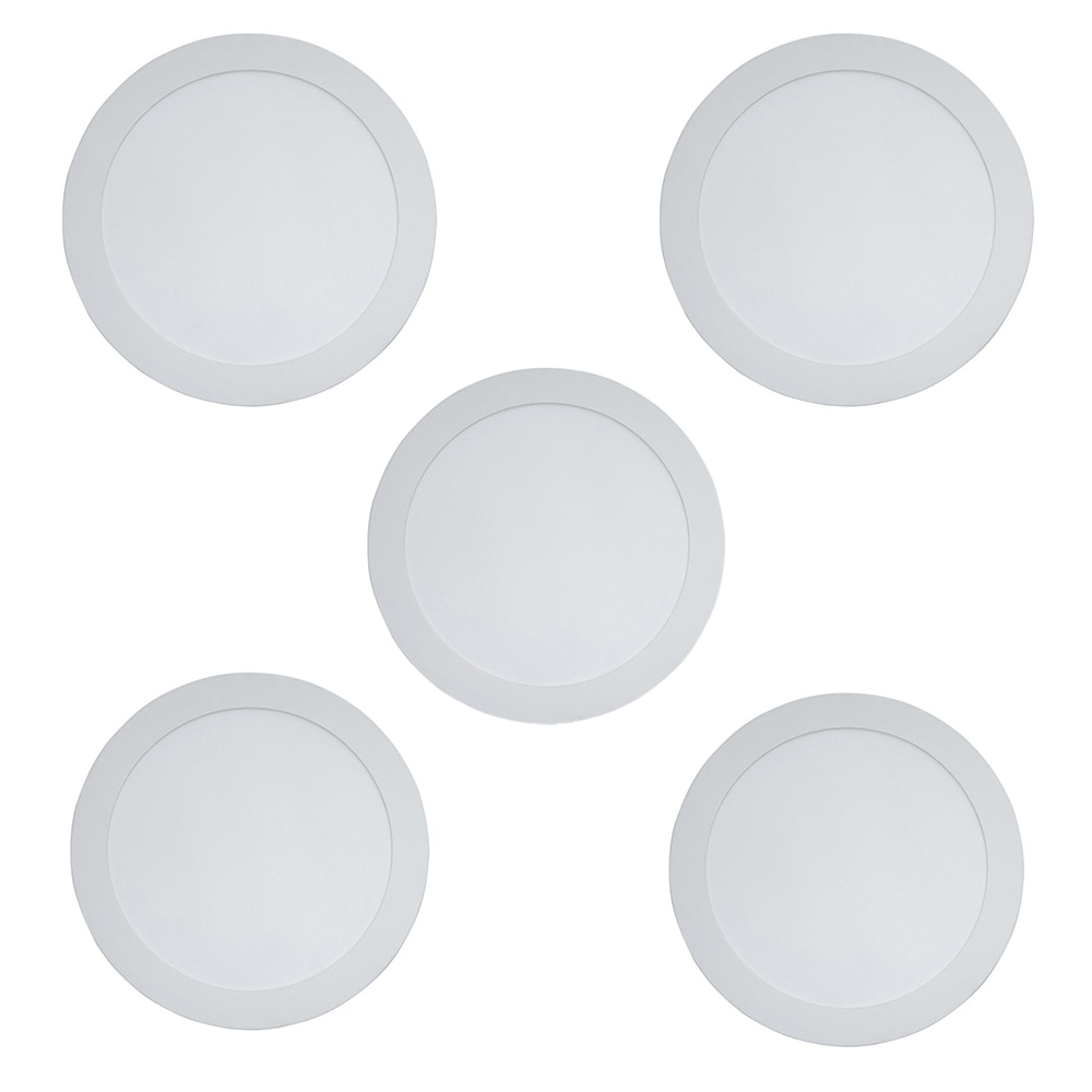Kit 5 Painéis Plafon LED de Sobrepor 21,9 cm Modaza Redondo 18W, Branco 6500K Kit 5 Painéis Plafon LED de Sobrepor 21,9 cm Modaza Redondo 18W, Branco 6500K