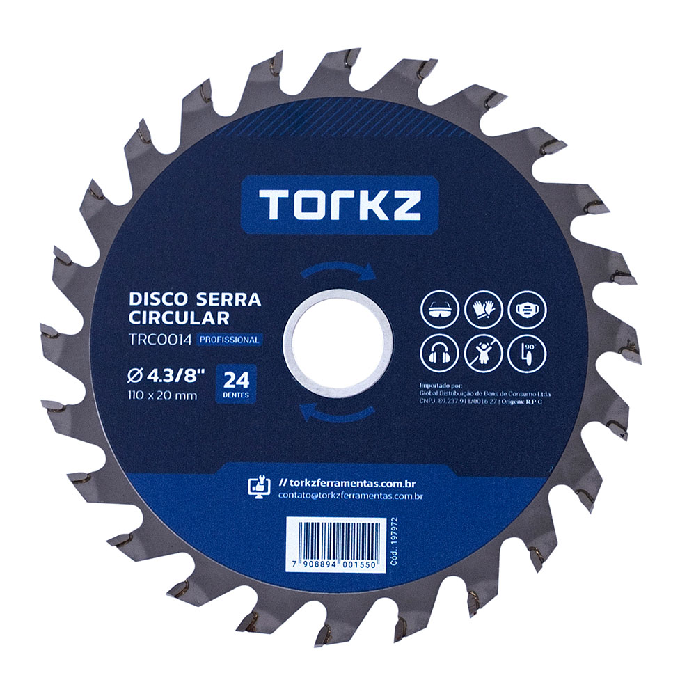 Disco de Serra Circular Torkz TRC0014, 4. 3/8" - 24 Dentes Disco de Serra Circular Torkz TRC0014, 4. 3/8" - 24 Dentes