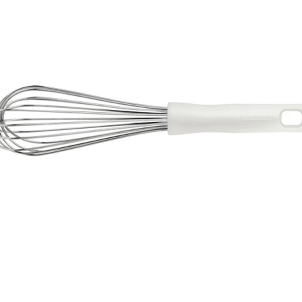 Batedor Manual Tramontina Profissional Em Aço Inox Com Cabo Em Polipropileno Branco 30 Cm