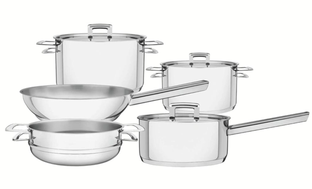 Jogo De Panelas Tramontina Brava Em Aço Inox 5 Peças Jogo De Panelas Tramontina Brava Em Aço Inox 5 Peças