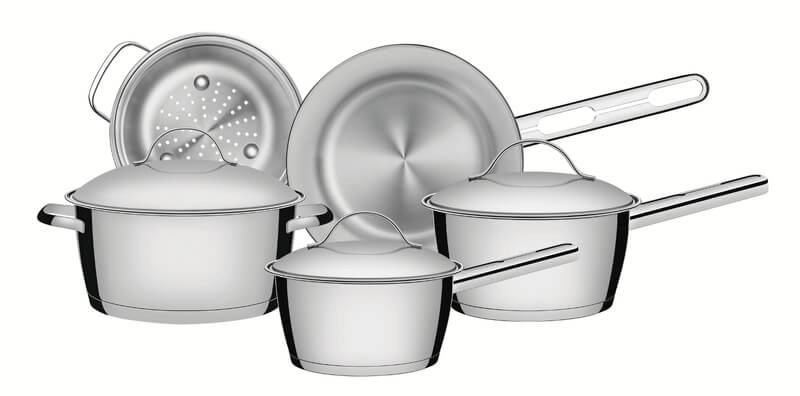 Jogo De Panelas Tramontina Allegra Em Aço Inox 5 Peças Jogo De Panelas Tramontina Allegra Em Aço Inox 5 Peças