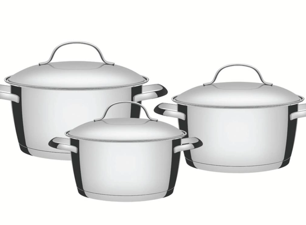 Jogo De Panelas Tramontina Allegra Em Aço Inox 3 Peças Jogo De Panelas Tramontina Allegra Em Aço Inox 3 Peças