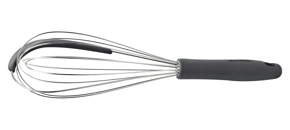 Batedor Manual Tramontina Moldê Cinza Em Inox 31cm Batedor Manual Tramontina Moldê Cinza Em Inox 31cm