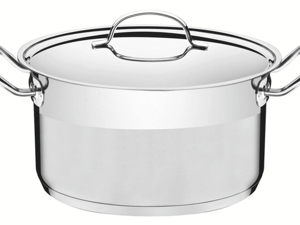 Caçarola Funda Tramontina Professional 28cm Em Aço Inox Com Detalhe Satinado Caçarola Funda Tramontina Professional 28cm Em Aço Inox Com Detalhe Satinado