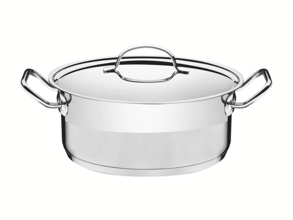Caçarola Rasa Tramontina Professional 20cm Em Aço Inox Com Detalhe Satinado Caçarola Rasa Tramontina Professional 20cm Em Aço Inox Com Detalhe Satinado