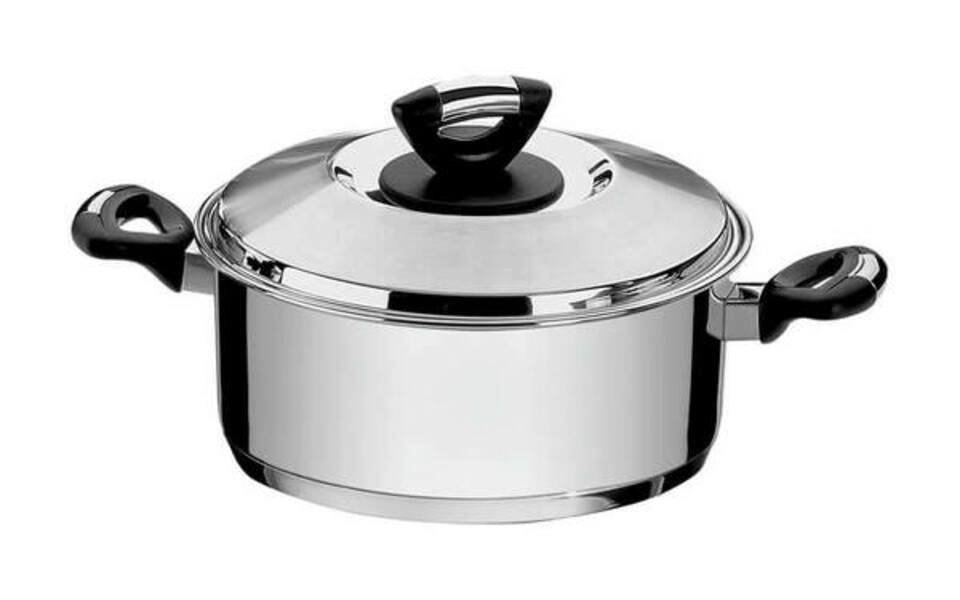 Caçarola Rasa Tramontina Solar Baquelite Aço Inox 24cm Caçarola Rasa Tramontina Solar Baquelite Aço Inox 24cm