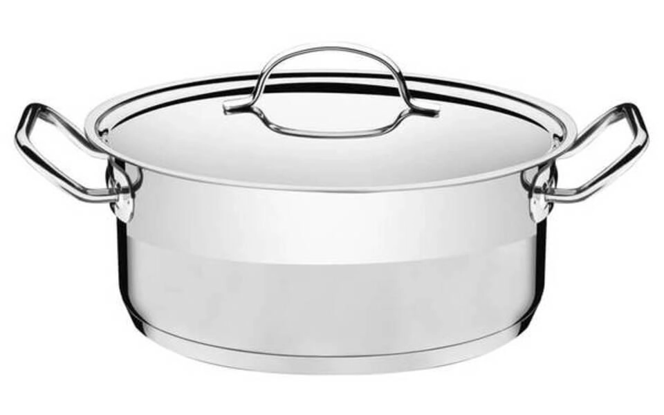 Caçarola Rasa Tramontina Professional 28cm Em Aço Inox Com Detalhe Satinado Caçarola Rasa Tramontina Professional 28cm Em Aço Inox Com Detalhe Satinado