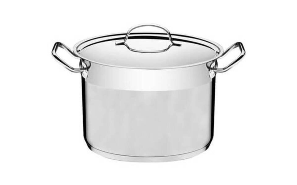 Caldeirão Tramontina Professional 20cm Em Aço Inox Com Tampa Plana Detalhe Satinado Caldeirão Tramontina Professional 20cm Em Aço Inox Com Tampa Plana Detalhe Satinado