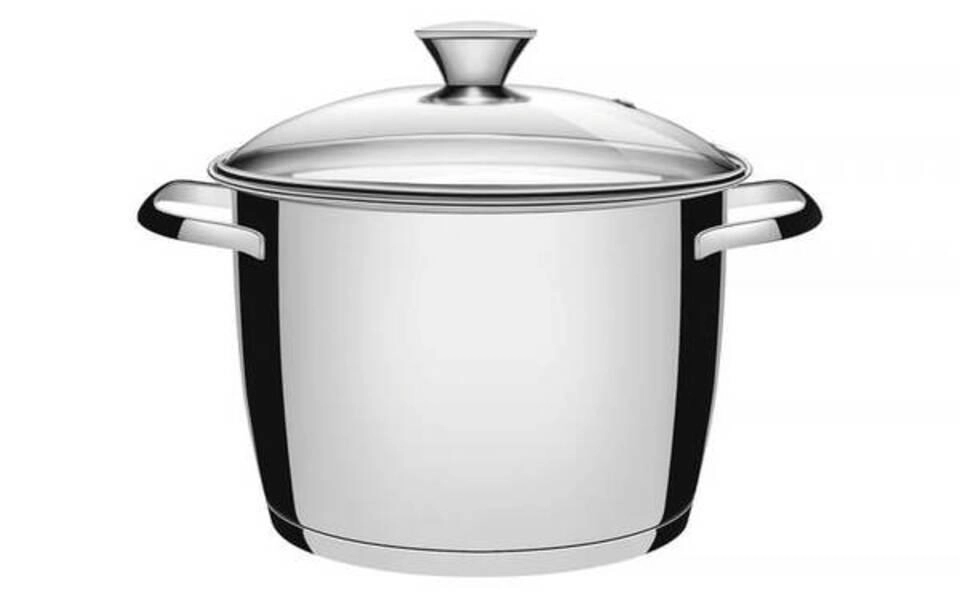Caldeirão Tramontina Allegra Aço Inox 24cm Com Tampa De Vidro Caldeirão Tramontina Allegra Aço Inox 24cm Com Tampa De Vidro