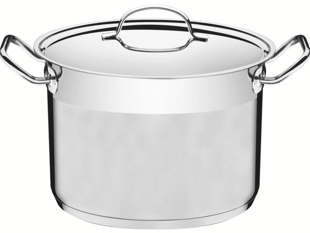 Caldeirão Tramontina Professional 28cm Em Aço Inox Com Tampa Plana Detalhe Satinado Caldeirão Tramontina Professional 28cm Em Aço Inox Com Tampa Plana Detalhe Satinado