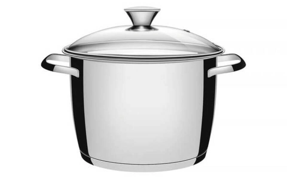 Caldeirão 24cm Tramontina Allegra Aço Inox Com Tampa De Vidro Caldeirão 24cm Tramontina Allegra Aço Inox Com Tampa De Vidro
