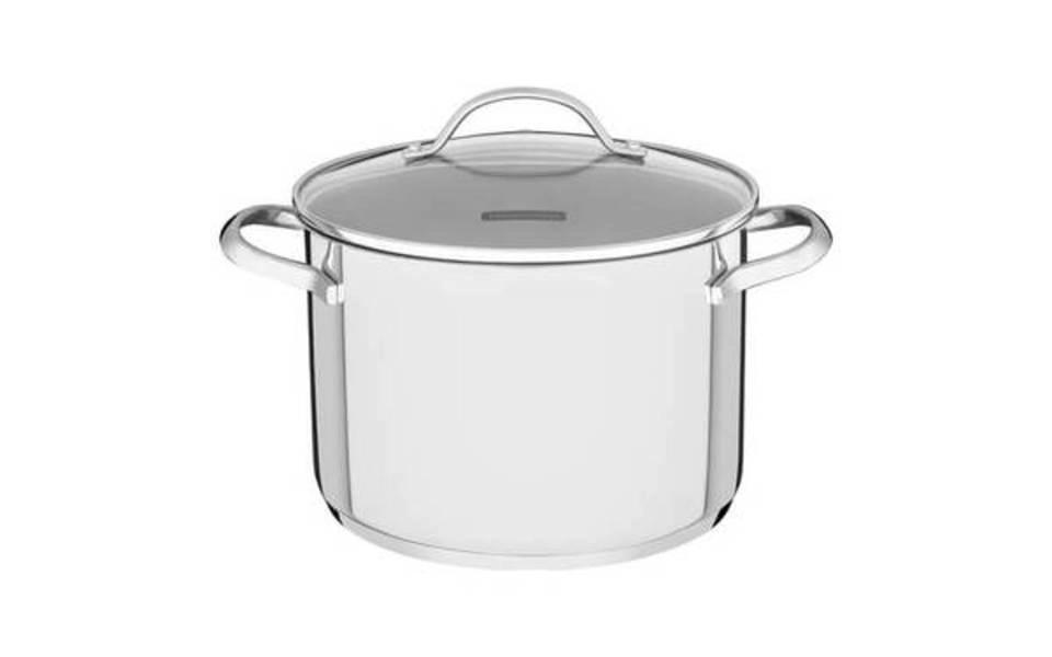 Caldeirão Fundo Tramontina Una 16cm Em Aço Inox E Tampa De Vidro Caldeirão Fundo Tramontina Una 16cm Em Aço Inox E Tampa De Vidro